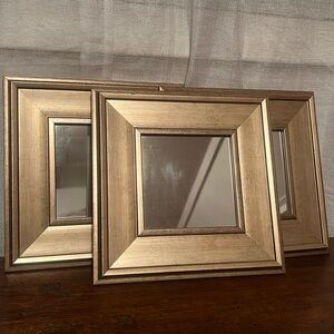 Set of 3 matching gold mirrors